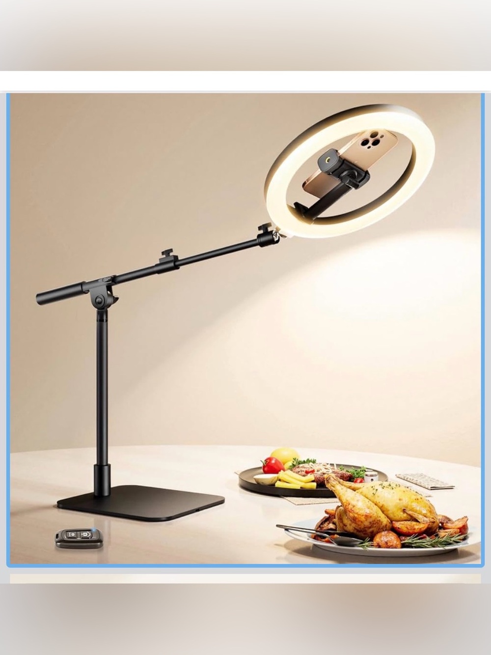 Adjustable LED Ring Light with Phone Mount
